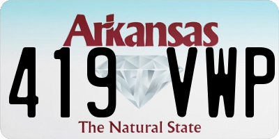 AR license plate 419VWP