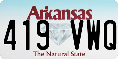 AR license plate 419VWQ