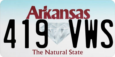 AR license plate 419VWS