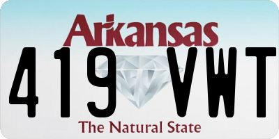 AR license plate 419VWT