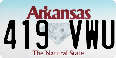 AR license plate 419VWU
