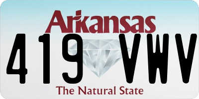 AR license plate 419VWV