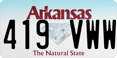 AR license plate 419VWW