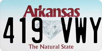 AR license plate 419VWY