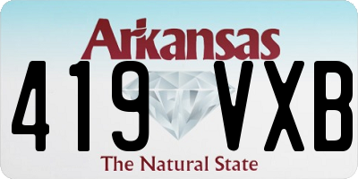 AR license plate 419VXB