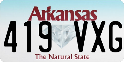AR license plate 419VXG