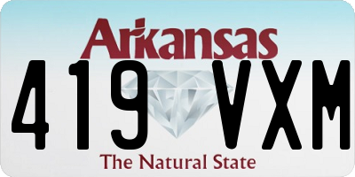 AR license plate 419VXM
