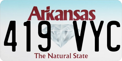 AR license plate 419VYC