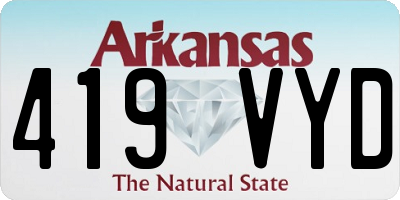 AR license plate 419VYD