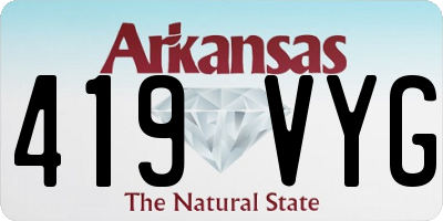 AR license plate 419VYG