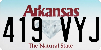 AR license plate 419VYJ