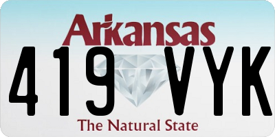 AR license plate 419VYK
