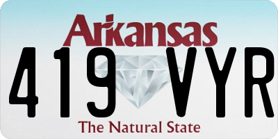 AR license plate 419VYR