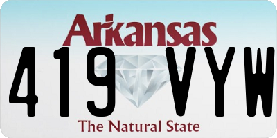 AR license plate 419VYW