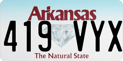 AR license plate 419VYX