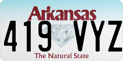 AR license plate 419VYZ