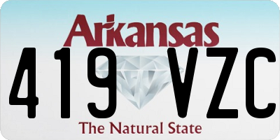 AR license plate 419VZC
