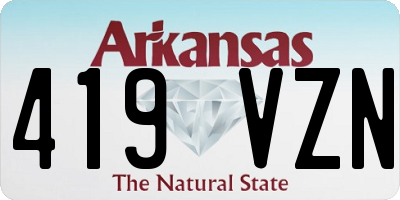AR license plate 419VZN