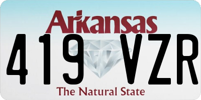 AR license plate 419VZR