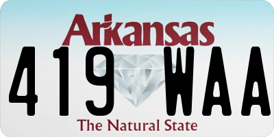 AR license plate 419WAA