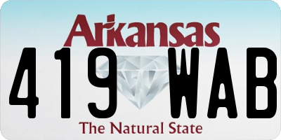 AR license plate 419WAB