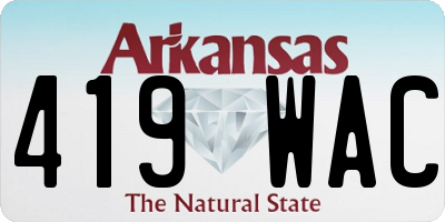 AR license plate 419WAC
