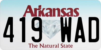 AR license plate 419WAD