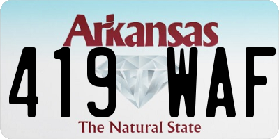 AR license plate 419WAF