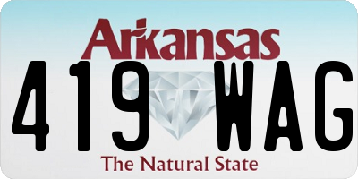 AR license plate 419WAG