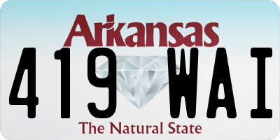 AR license plate 419WAI