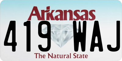 AR license plate 419WAJ
