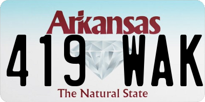 AR license plate 419WAK
