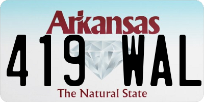 AR license plate 419WAL
