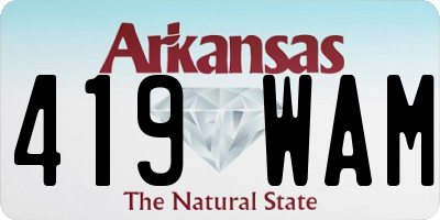 AR license plate 419WAM