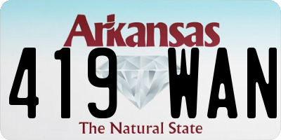 AR license plate 419WAN