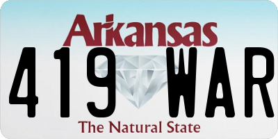 AR license plate 419WAR