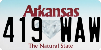 AR license plate 419WAW