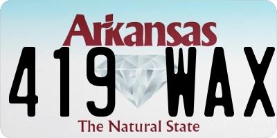 AR license plate 419WAX