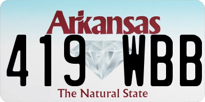 AR license plate 419WBB