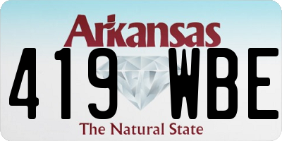 AR license plate 419WBE