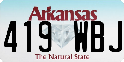 AR license plate 419WBJ