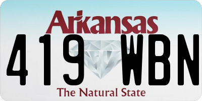 AR license plate 419WBN