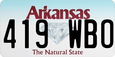 AR license plate 419WBO