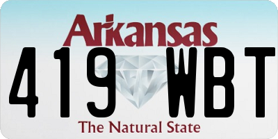 AR license plate 419WBT
