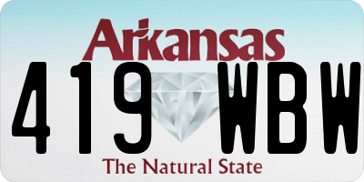 AR license plate 419WBW