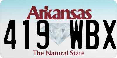 AR license plate 419WBX