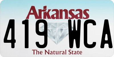 AR license plate 419WCA