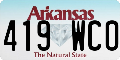 AR license plate 419WCO
