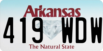 AR license plate 419WDW