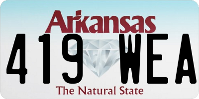 AR license plate 419WEA